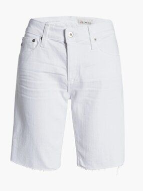 AG Adriano Goldschmied Nikki White Denim Shorts 🤍 Relaxed Skinny Mid Rise